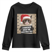 Funny Cat Mugshot Christmas Youth Sweatshirt I Will Protect You Kitten No Matter What - Wonder Print Shop
