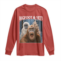 Funny Bigfoot Selfie Long Sleeve Shirt Sasquatch Yeti Christmas - Wonder Print Shop