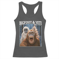 Funny Bigfoot Selfie Racerback Tank Top Sasquatch Yeti Christmas - Wonder Print Shop