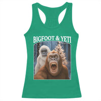 Funny Bigfoot Selfie Racerback Tank Top Sasquatch Yeti Christmas - Wonder Print Shop