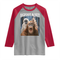 Funny Bigfoot Selfie Raglan Shirt Sasquatch Yeti Christmas - Wonder Print Shop