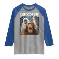 Funny Bigfoot Selfie Raglan Shirt Sasquatch Yeti Christmas - Wonder Print Shop