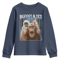 Funny Bigfoot Selfie Youth Sweatshirt Sasquatch Yeti Christmas - Wonder Print Shop