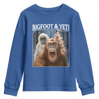 Funny Bigfoot Selfie Youth Sweatshirt Sasquatch Yeti Christmas - Wonder Print Shop