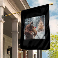 Funny Bigfoot With Cat Selfie Christmas Garden Flag - Wonder Print Shop