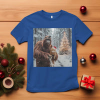Funny Bigfoot With Cat Selfie Christmas T Shirt - Wonder Print Shop