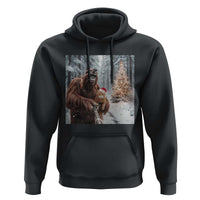 Funny Bigfoot With Cat Selfie Christmas Hoodie - Wonder Print Shop