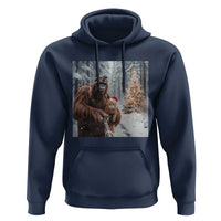 Funny Bigfoot With Cat Selfie Christmas Hoodie - Wonder Print Shop