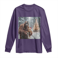 Funny Bigfoot With Cat Selfie Christmas Long Sleeve Shirt - Wonder Print Shop