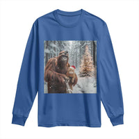 Funny Bigfoot With Cat Selfie Christmas Long Sleeve Shirt - Wonder Print Shop