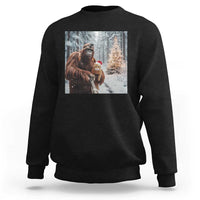 Funny Bigfoot With Cat Selfie Christmas Sweatshirt - Wonder Print Shop