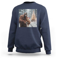Funny Bigfoot With Cat Selfie Christmas Sweatshirt - Wonder Print Shop