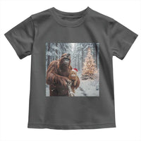 Funny Bigfoot With Cat Selfie Christmas Toddler T Shirt - Wonder Print Shop