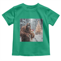 Funny Bigfoot With Cat Selfie Christmas Toddler T Shirt - Wonder Print Shop