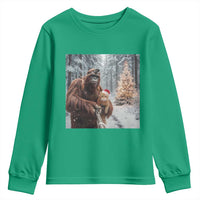 Funny Bigfoot With Cat Selfie Christmas Youth Sweatshirt - Wonder Print Shop