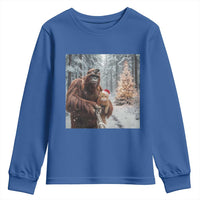 Funny Bigfoot With Cat Selfie Christmas Youth Sweatshirt - Wonder Print Shop