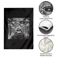 Funny Bigfoot Selfie Garden Flag Sasquatch Alien UFO Christmas - Wonder Print Shop