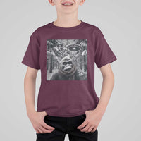 Funny Bigfoot Selfie T Shirt For Kid Sasquatch Alien UFO Christmas - Wonder Print Shop
