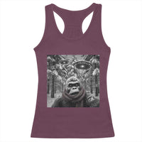 Funny Bigfoot Selfie Racerback Tank Top Sasquatch Alien UFO Christmas - Wonder Print Shop