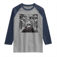 Funny Bigfoot Selfie Raglan Shirt Sasquatch Alien UFO Christmas - Wonder Print Shop