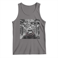 Funny Bigfoot Selfie Tank Top Sasquatch Alien UFO Christmas - Wonder Print Shop