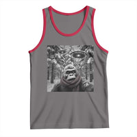 Funny Bigfoot Selfie Tank Top Sasquatch Alien UFO Christmas - Wonder Print Shop