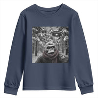 Funny Bigfoot Selfie Youth Sweatshirt Sasquatch Alien UFO Christmas - Wonder Print Shop