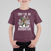 Funny Bigfoot Christmas T Shirt For Kid Do Not Be An Assquatch - Wonder Print Shop
