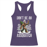 Funny Bigfoot Christmas Racerback Tank Top Do Not Be An Assquatch - Wonder Print Shop