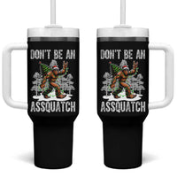 Funny Bigfoot Christmas Tumbler With Handle Do Not Be An Assquatch - Wonder Print Shop
