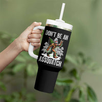 Funny Bigfoot Christmas Tumbler With Handle Do Not Be An Assquatch - Wonder Print Shop