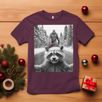 Funny Racoon With Bigfoot Selfie Christmas T Shirt - Wonder Print Shop