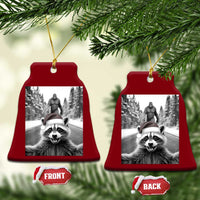 Funny Racoon With Bigfoot Selfie Xmas Ceramic Ornament - Wonder Print Shop