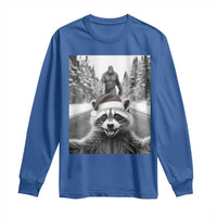 Funny Racoon With Bigfoot Selfie Christmas Long Sleeve Shirt - Wonder Print Shop