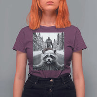 Funny Racoon With Bigfoot Selfie Christmas T Shirt For Women - Wonder Print Shop