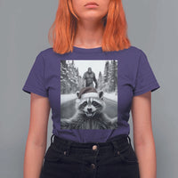 Funny Racoon With Bigfoot Selfie Christmas T Shirt For Women - Wonder Print Shop