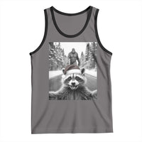 Funny Racoon With Bigfoot Selfie Christmas Tank Top - Wonder Print Shop