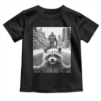 Funny Racoon With Bigfoot Selfie Christmas Toddler T Shirt - Wonder Print Shop