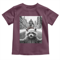 Funny Racoon With Bigfoot Selfie Christmas Toddler T Shirt - Wonder Print Shop