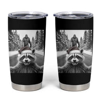 Funny Racoon With Bigfoot Selfie Christmas Tumbler Cup - Wonder Print Shop