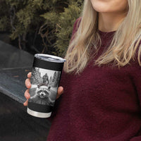 Funny Racoon With Bigfoot Selfie Christmas Tumbler Cup - Wonder Print Shop