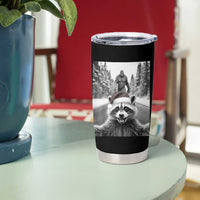 Funny Racoon With Bigfoot Selfie Christmas Tumbler Cup - Wonder Print Shop