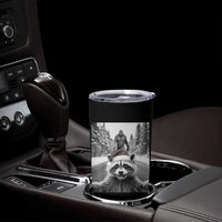 Funny Racoon With Bigfoot Selfie Christmas Tumbler Cup - Wonder Print Shop