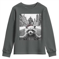 Funny Racoon With Bigfoot Selfie Christmas Youth Sweatshirt - Wonder Print Shop