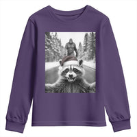 Funny Racoon With Bigfoot Selfie Christmas Youth Sweatshirt - Wonder Print Shop