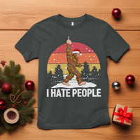 Funny Bigfoot Christmas T Shirt I Hate People - Wonder Print Shop