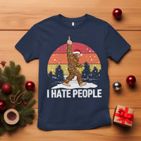 Funny Bigfoot Christmas T Shirt I Hate People - Wonder Print Shop