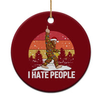 Funny Bigfoot Xmas Ceramic Ornament I Hate People - Wonder Print Shop
