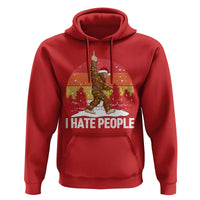 Funny Bigfoot Christmas Hoodie I Hate People - Wonder Print Shop