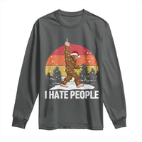 Funny Bigfoot Christmas Long Sleeve Shirt I Hate People - Wonder Print Shop